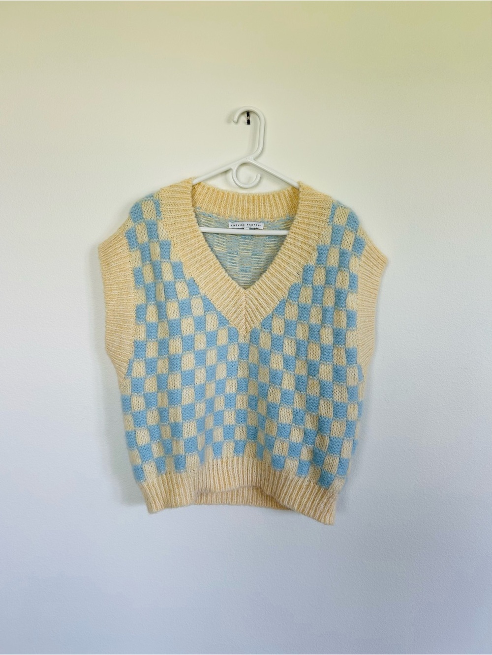 ENGLISH FACTORY checker sweater vest